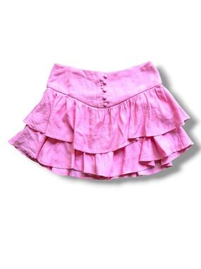 Pink Ruffled Tiered Mini Skirt/skort American threads size XS